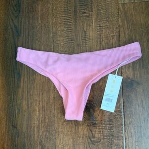 NWT Spiritual Gangster Pink Ribbed Swim Bottom